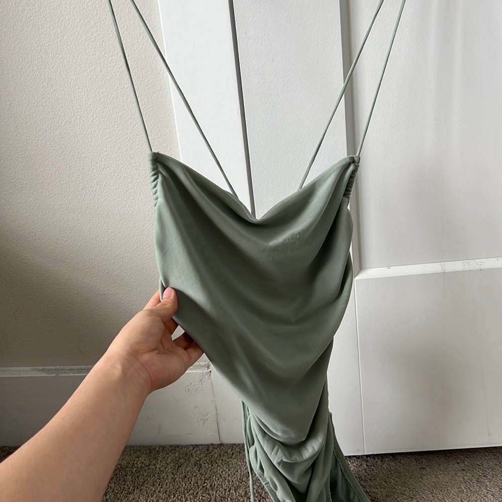 Princess Polly Maverick Ruched Bodysuit Green US 4
